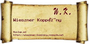 Wieszner Koppány névjegykártya